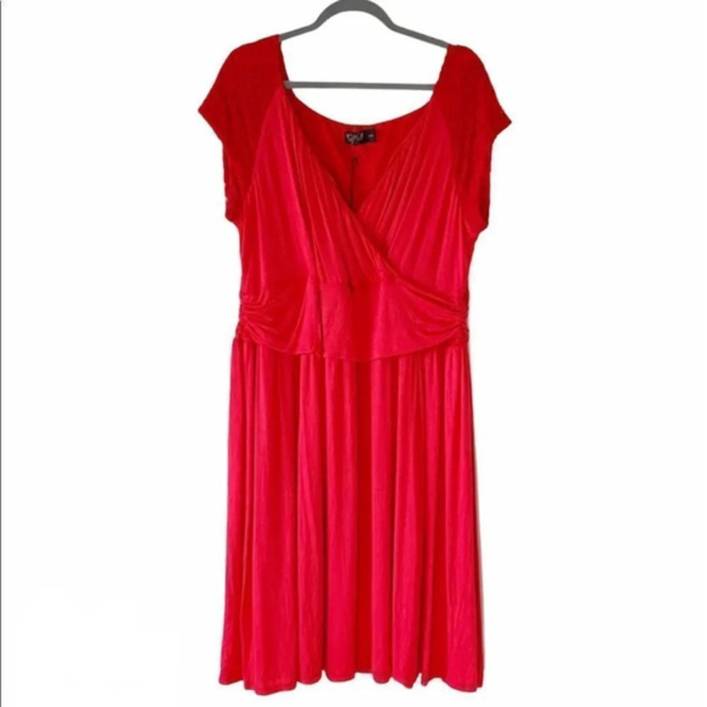 IGIGI Red Short Sleeve Flirty Dress Lace Women’s Size 18/20 Plus Curvy Girly New